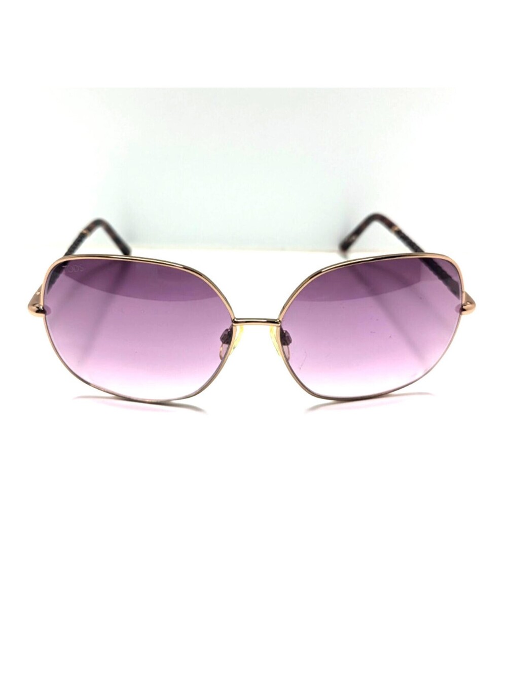 Tod’s Purple Gradient Lens Square Leather Frame Women's Sunglasses